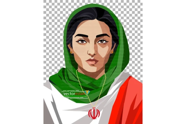 png زن و پرچم ایران