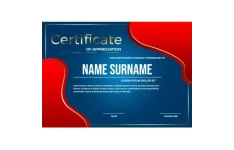 طرح گواهینامه رنگ آبی  و قرمز