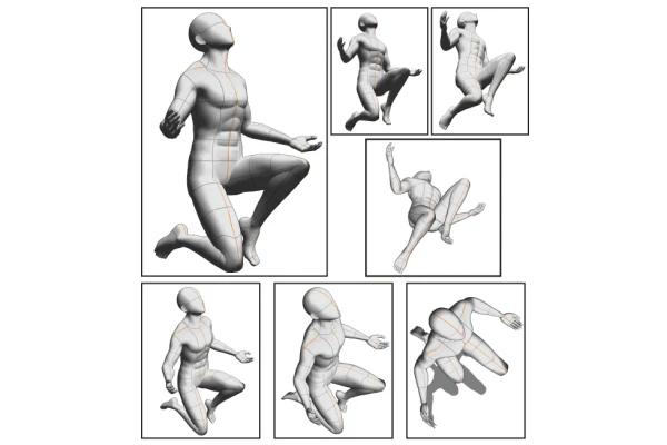 دانلود 32 طراحی فیگور انسان فیگور مرد و زن به سبک مدل سه بعدی