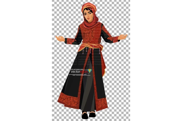 طرح و عکس png زن جوان محجبه پوشش ایرانی سنتی