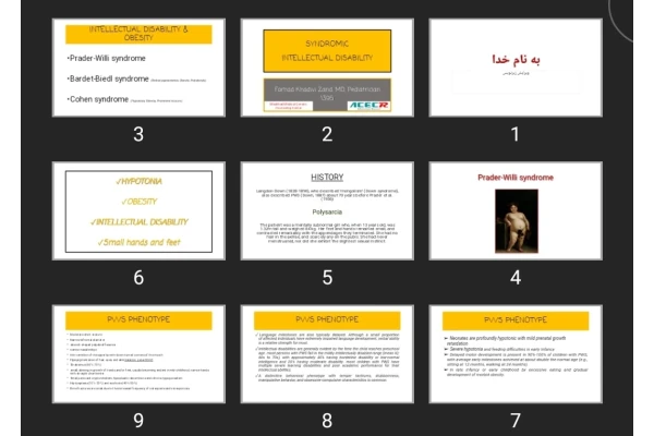 پاورپوینت SYNDROMIC INTELLECTUAL DISABILITY
