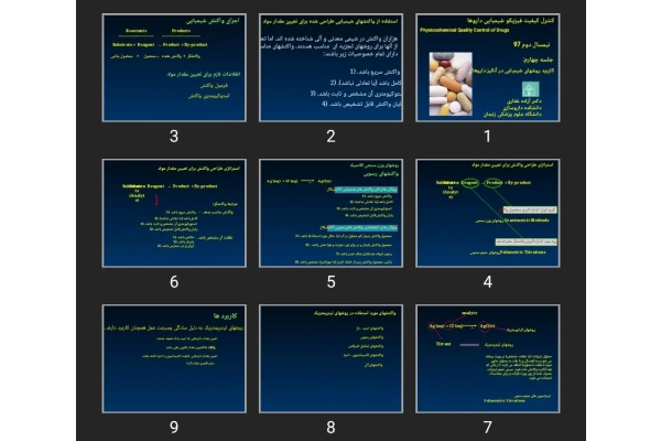 پاورپوینت كاربرد روش های شيميايی در آناليز داروها