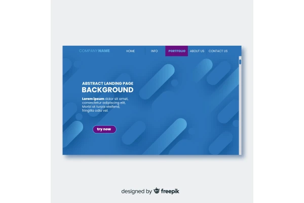 لندینگ پیج با پس زمینه آبی