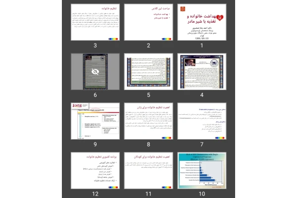 پاورپوینت بهداشت خانواده و تغذیه با شیر مادر