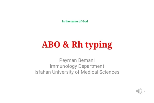 پاورپوینت ABO & Rh