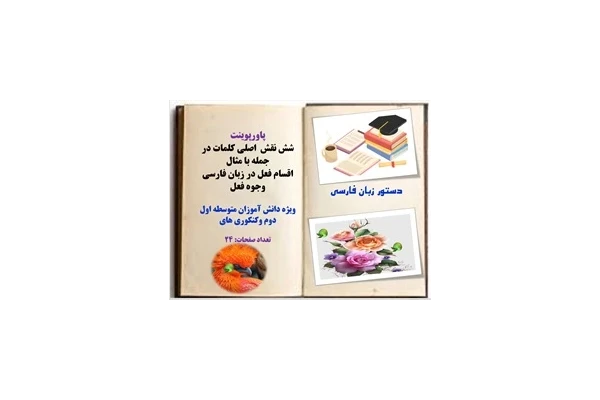 پاورپوینت شش نقش اصلی کلمه در جمله همراه با مثال