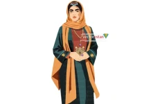 وکتور دخترایرانی محجبه مانتویی با لباس سنتی