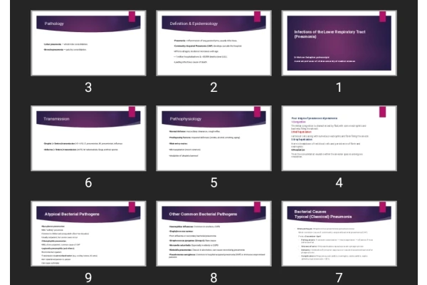 پاورپوینت Infections of the Lower Respiratory Tract (Pneumonia)
