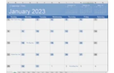 تقویم میلادی 2023 به زبان انگلیسی