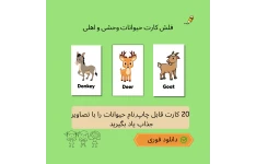 فلش کارت های انگلیسی آموزش حیوانات اهلی و وحشی