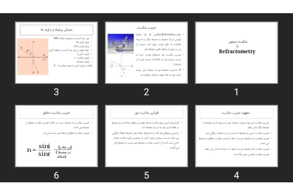 پاورپوینت شکست سنجی  یا Refractometry