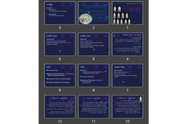 پاورپوینت آشنایی بامهمترین محلول های وریدی