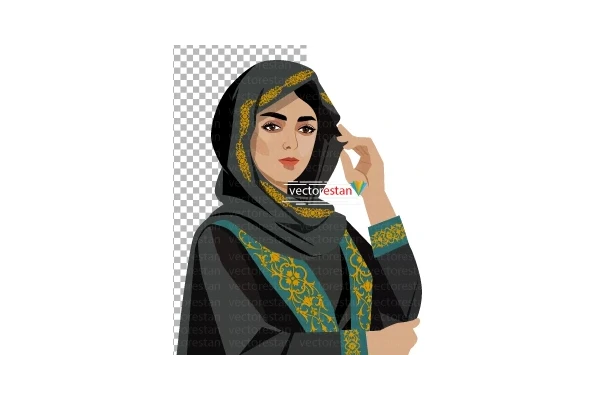 عکس png دختر ایرانی با پوشش حجاب شال