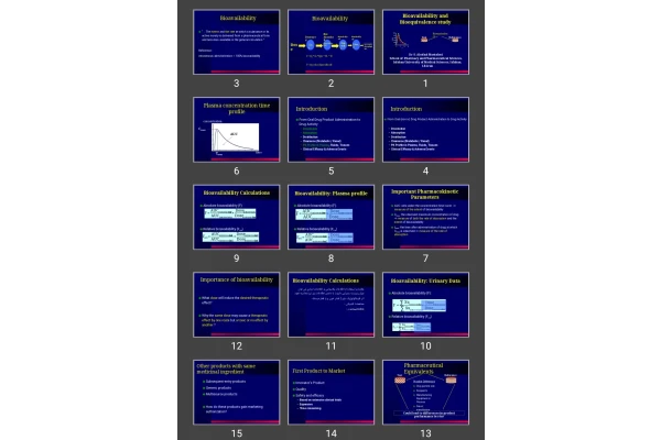 پاورپوینت Bioavailability and Bioequivalence study