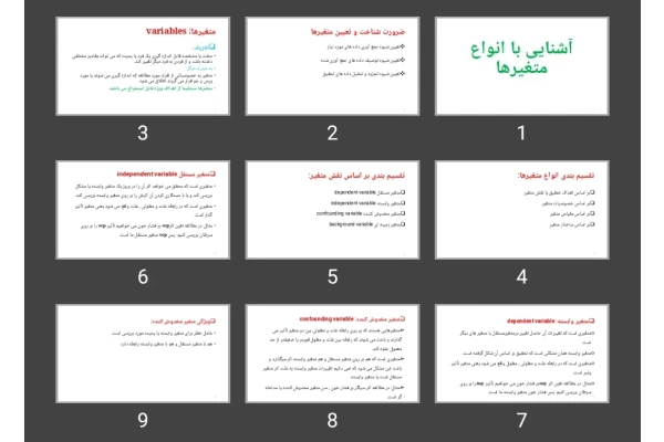 پاورپوینت آشنایی با انواع متغیرها