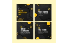 قالب پست اینستاگرام رنگ مشکی نلرنجی