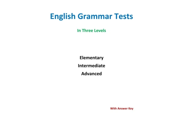 English Grammar Tests