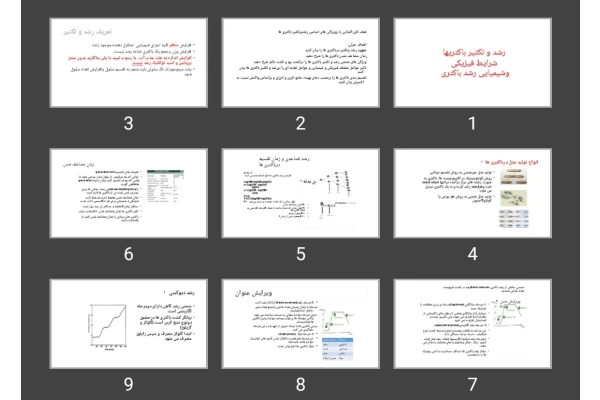 پاورپوینت رشد و تکثیر باکتری ها شرایط فیزیکی و شیمیایی رشد باکتری