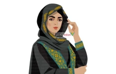 وکتور زن جوان محجبه ایرانی