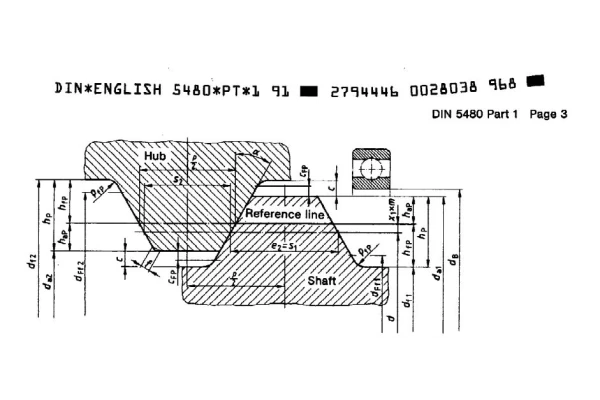 اساندارد طراحی هزار خاری (SPLINE) - DIN 5480