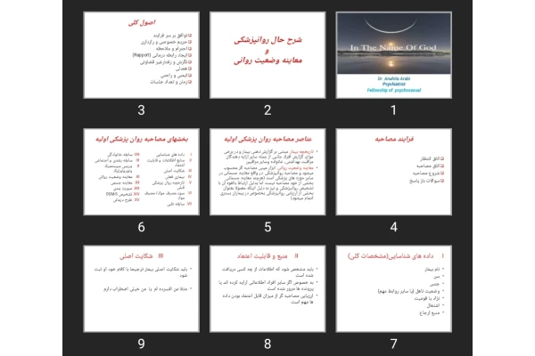 پاورپوینت شرح حال روانپزشکی و معاینه وضعیت روانی