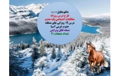 طرح درس روزانه  مطالعات اجتماعی پایه هشتم درس ۱۹  ویژگی های منطقه جنوب غربی آسیا