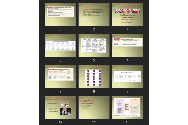 پاورپوینت Pain Management and Procedural Sedation in Infants and Children