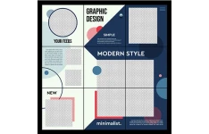 قالب پست اینستاگرام رنگ آبی