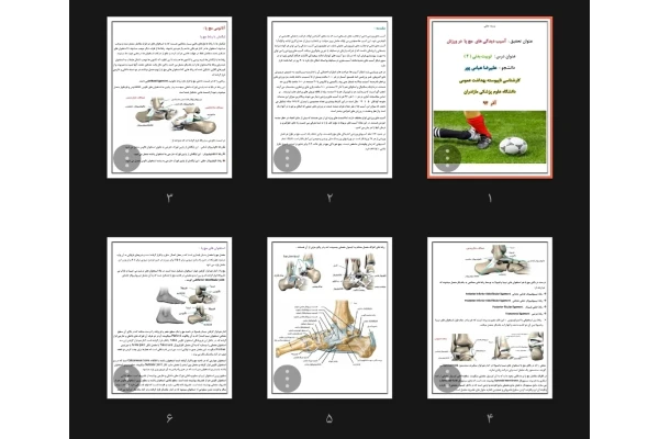 جزوه آسیب دیدگی مچ پا در ورزش