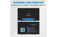 کارت ویزیت مشکی آبی