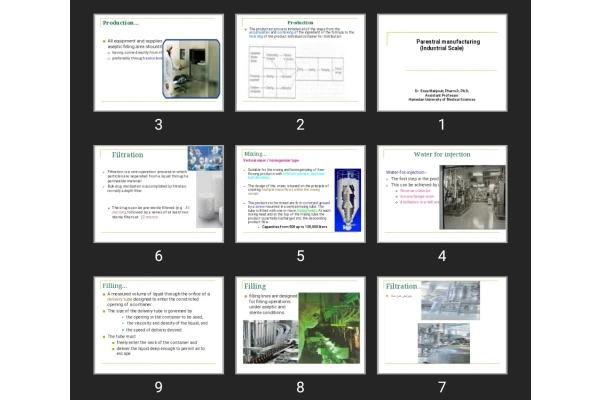 پاورپوینت Parentral manufacturing (Industrial Scale)