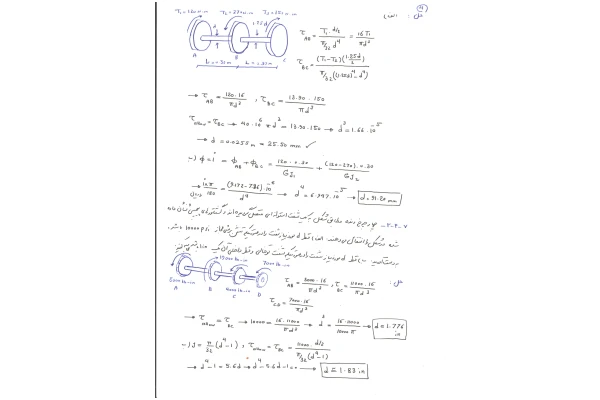 حل مسائل فصل 3 مقاومت مصالح تیموشنکو بخش پیچش-غیریکنواخت