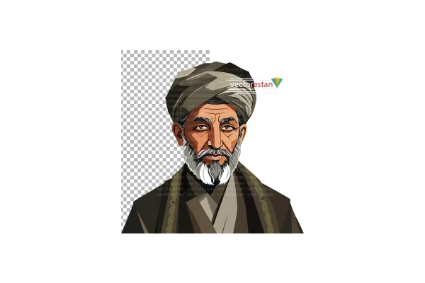 png مرد بزرگسال باپوشش قدیمی عمامه و عبا