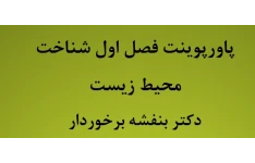پاورپوینت فصل اول کتاب شناخت محیط زیست دکتر بنفشه برخوردار در  ۵۰ اسلاید قابل ویرایش + آماده ارائه