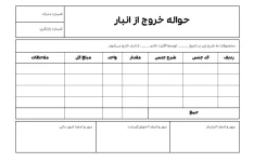 فایل اکسل فرمول نویسی شده سند حواله خروج از انبار با قابلیت شخصی سازی