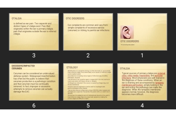 پاورپوینت درد و موم گوش Otic disorders