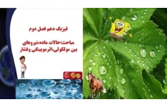 پاورپوینت فیزیک دهم فصل دوم مباحث حالات ماده نیروهای بین مولکولی اثرمویینگی وفشار