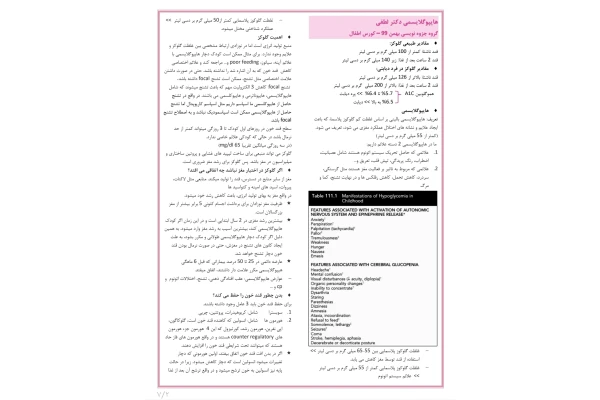 جزوه کورس کودکان، هایپوگلایسمی