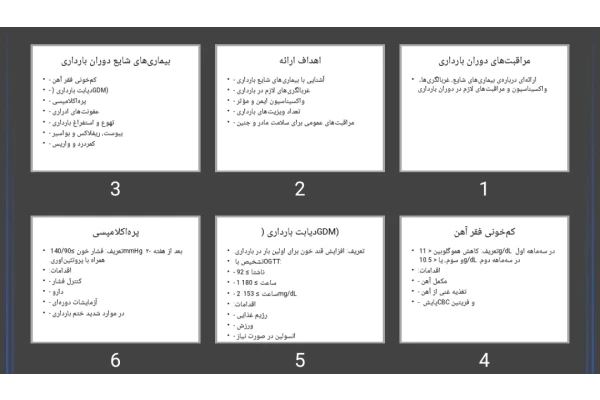 پاورپوینت مراقبت‌های دوران بارداری