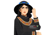 وکتور دختر ایرانی با کلاه