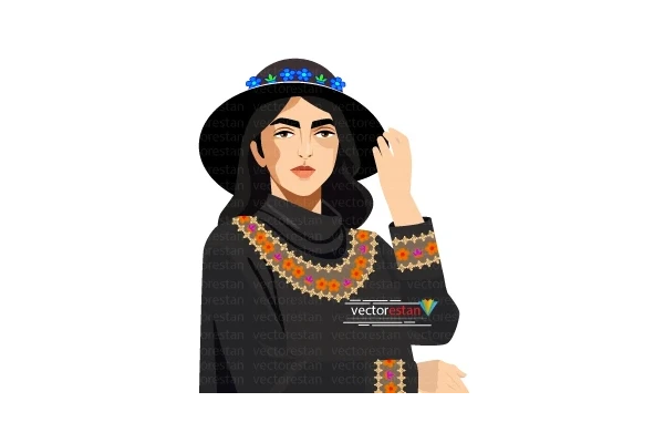 وکتور دختر ایرانی با کلاه
