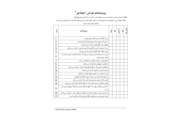 پرسشنامه هراس اجتماعی