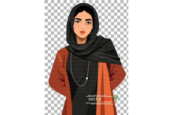 png طرح  زن ایرانی باحجاب اسلامی