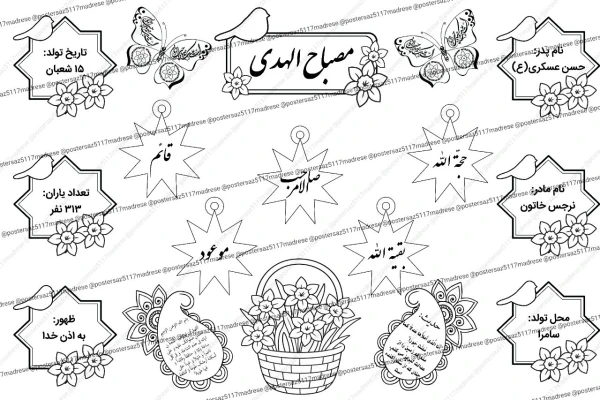 پکیج ۱۷ تکه مصباح الهدی امام زمان(تابلو مهدویت)