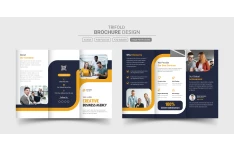 دانلود وکتور بروشور سه لت دو رو شرکتی زیبا با فرمت eps