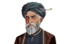 وکتور پیرمرد و حکیم قدیمی با لباس عمامه و عبا