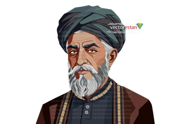 وکتور پیرمرد و حکیم قدیمی با لباس عمامه و عبا