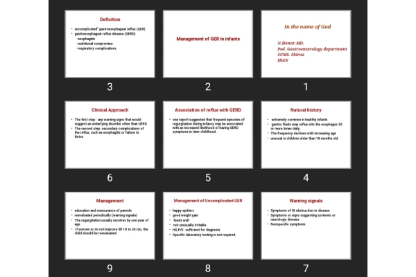 پاورپوینت Management of GER in infants