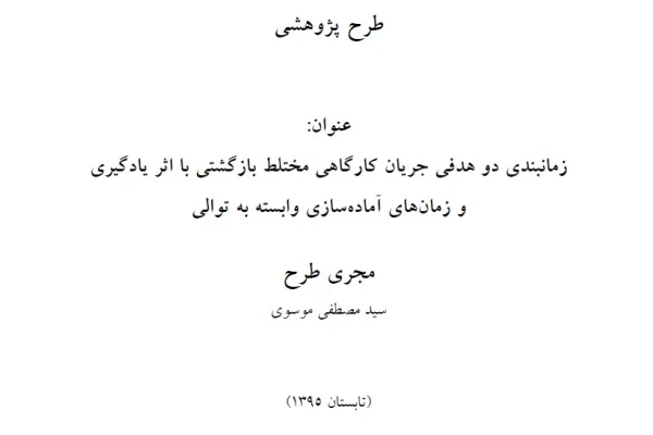 زمانبندی دو هدفی جریان کارگاهی مختلط بازگشتی با اثر یادگیری و زمانهای آماده سازی وابسته به توالی