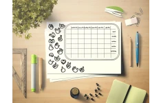 برنامه هفتگی کلاسی سیاه سفید طرح اشاره کد 8474